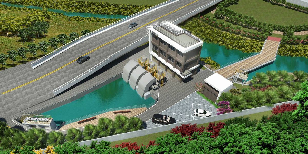 高雄梓官區中正路抽水站體，配置每秒抽取6噸水之抽水機組，將中正路與通港路既有排水箱涵，引導至抽水站，利用壓力鋼管，將雨水排放至典寶溪， 圖:高雄市政府提供