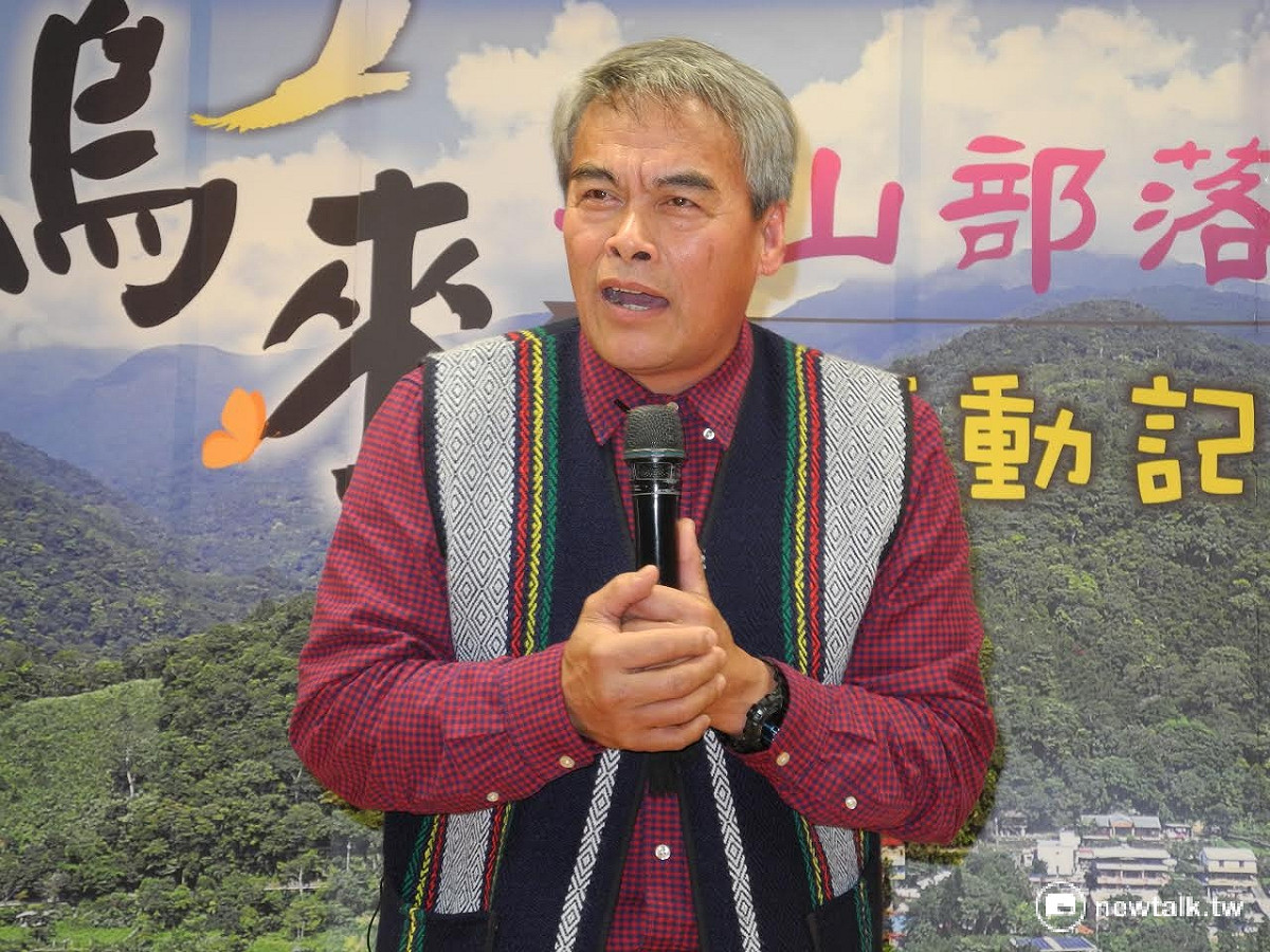 在《賽德克‧巴萊》中飾演莫那魯道的牧師林慶台吟唱泰雅古調。 圖：王峻昌/攝