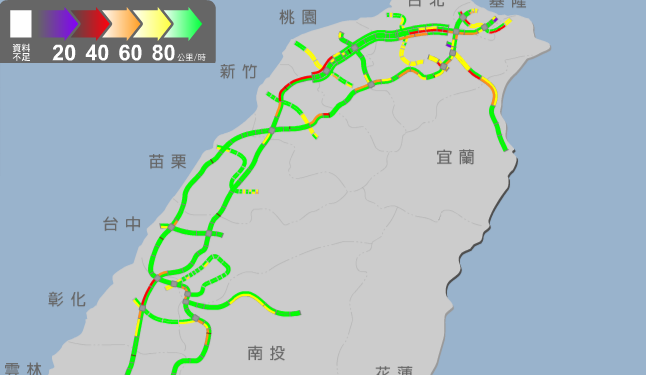 今天國道1號中壢到楊梅時速慢一度甚至不20公里，高公局提醒，上午出遊車潮多，預估午後車潮才會紓解。 圖：翻攝高公局網站
