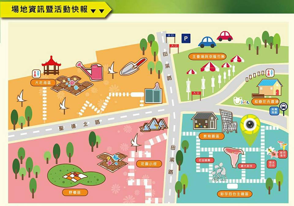 「2017桃園彩色海芋季」活動會持續到4月9日，在大園區聖德北路與田溪路的會場中，上萬株彩色海芋，現在花況正好。 圖：翻攝自桃園彩色海芋季臉書
