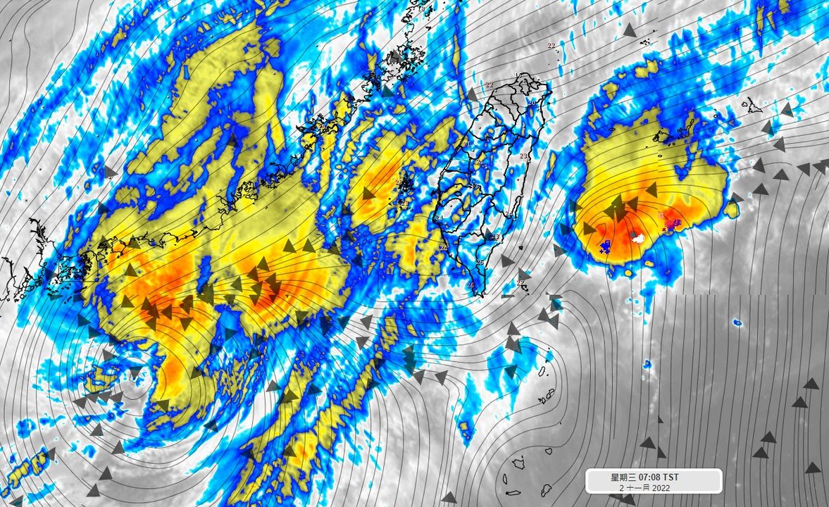 今(2)日東北季風逐漸減弱，北部及東北部氣溫逐漸回升，共伴效應已告一段落。 圖：翻攝自氣象達人彭啟明臉書