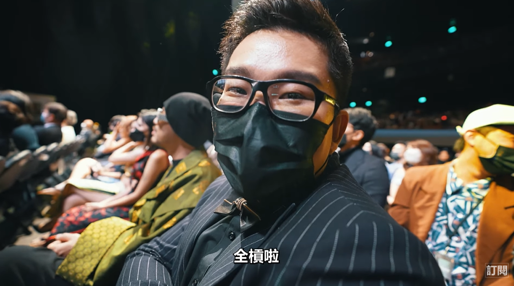 最後一個男創作者獎宣布後，Joeman對著鏡頭喊「全槓啦！」 圖：翻攝自YouTube/Joeman