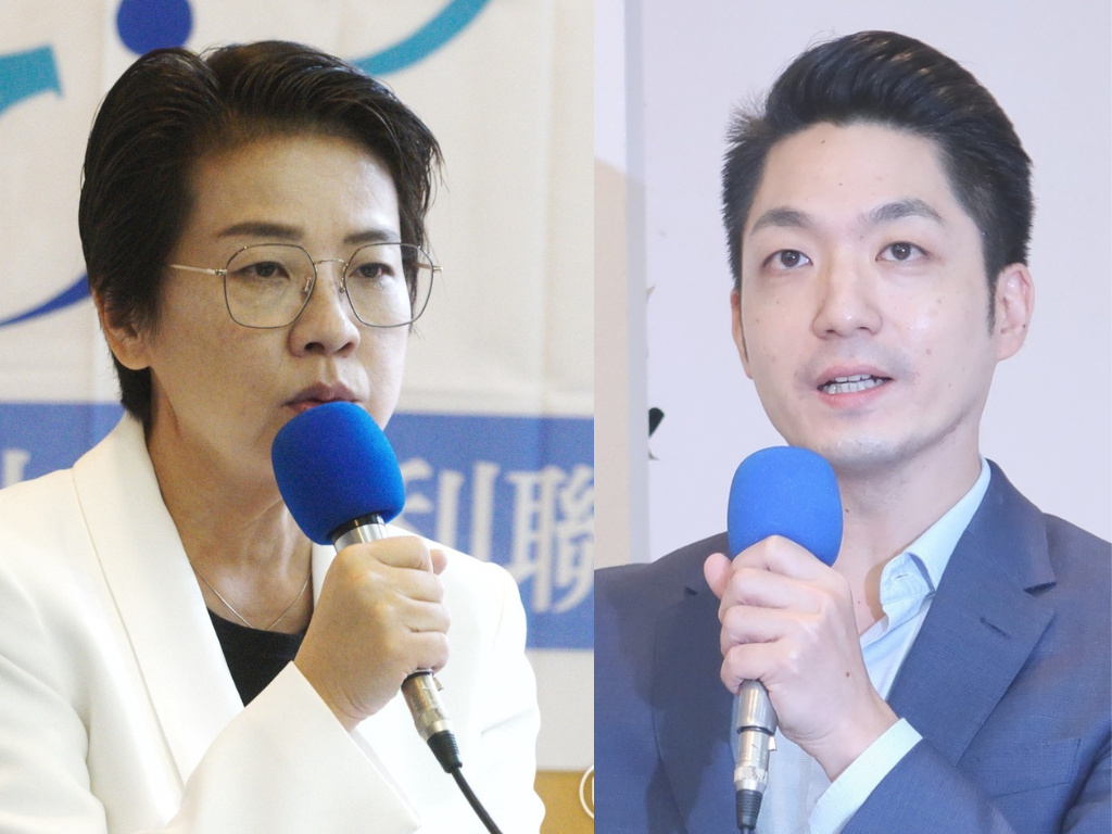 無黨籍台北市長候選人黃珊珊與國民黨台北市長候選人蔣萬安。 圖：張良一、林朝億攝(資料照)