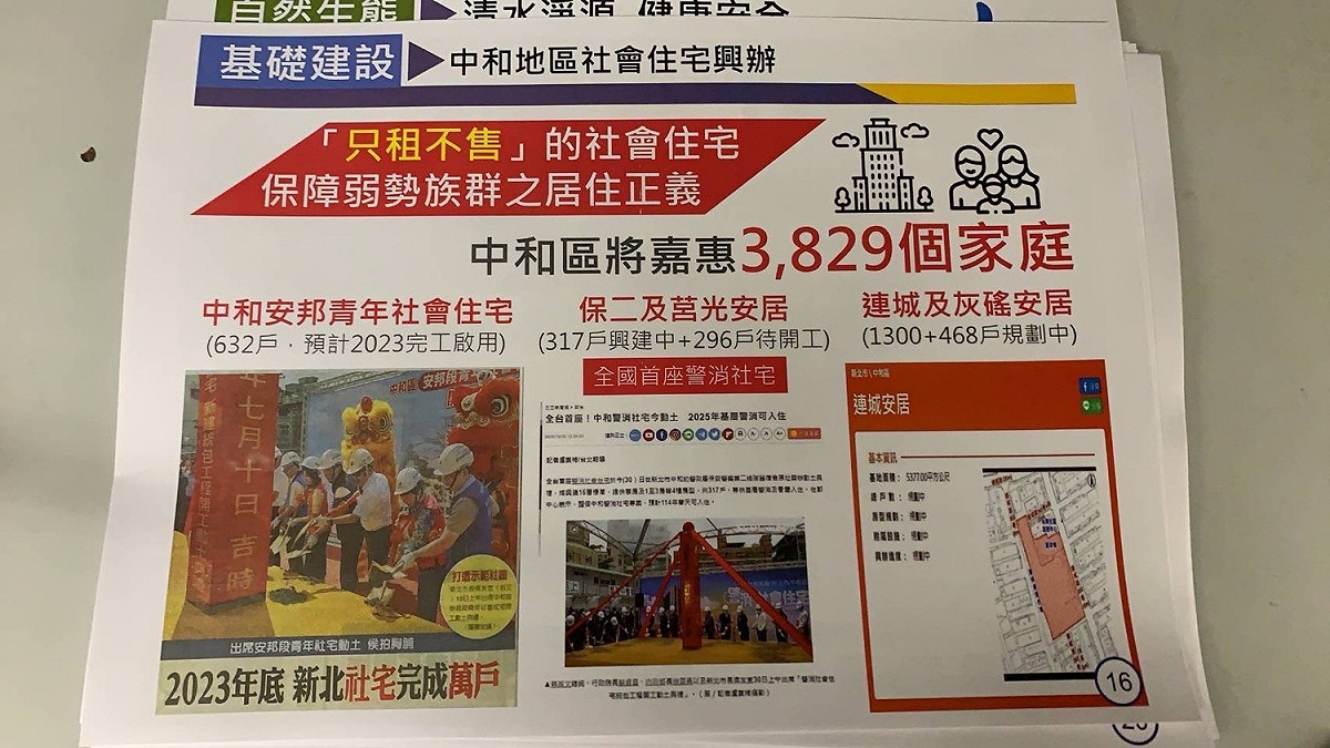 今年8月8號中和行動治理簡報內容。 圖：新北市城鄉局提供