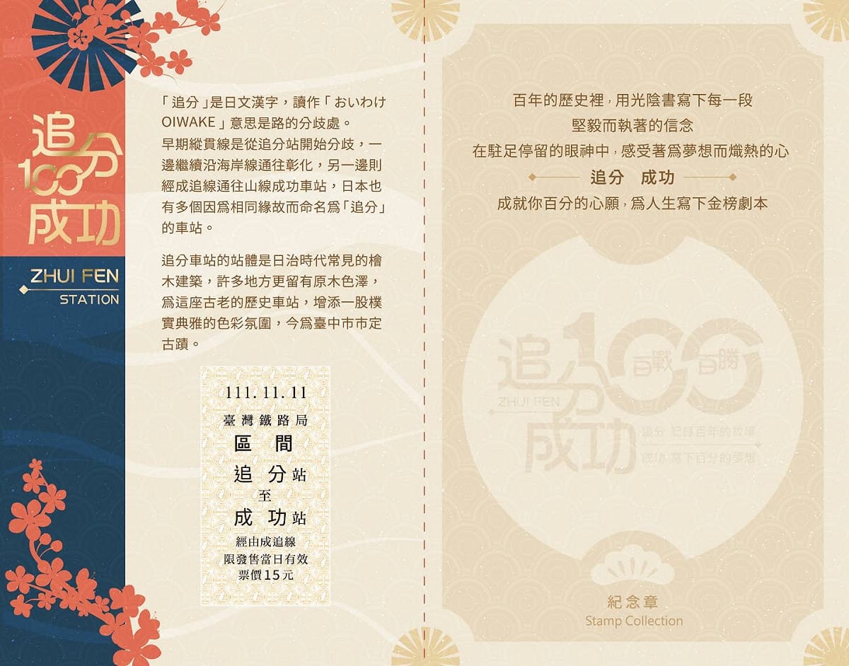 台鐵局表示，票卡採卡片式設計，可作為賀卡寫下對考生的祝福。 圖：台鐵局／提供