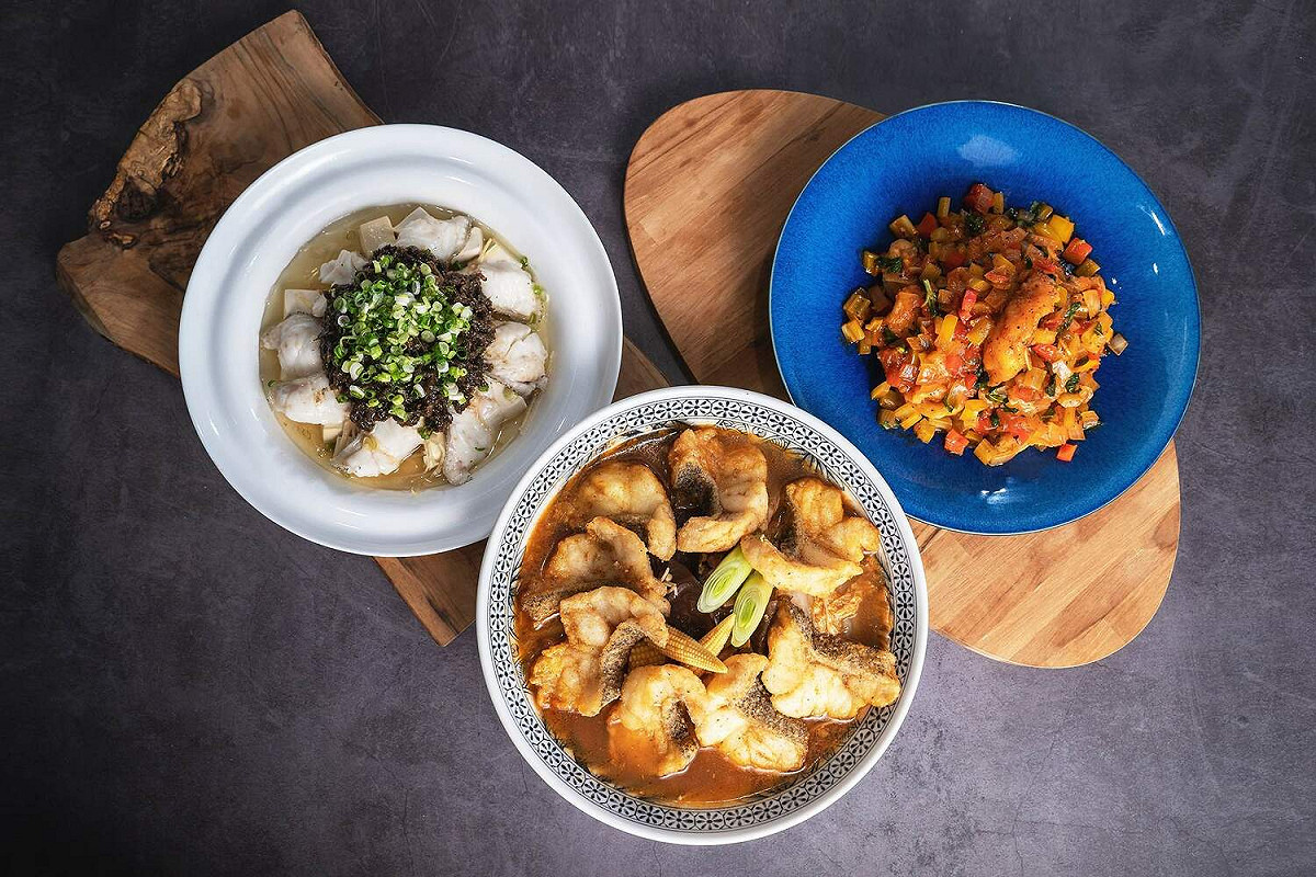 嘉義市政府推出的營養午餐石斑魚料理。 圖：嘉義市政府/提供