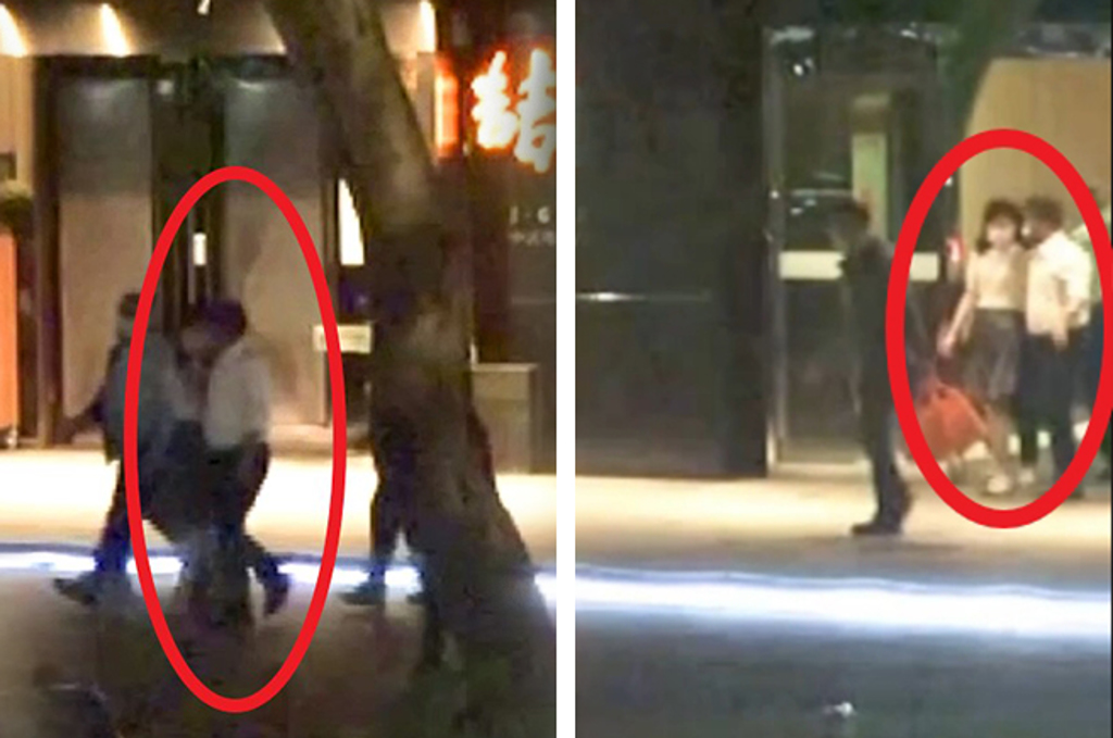 徐巧芯表示，陳時中與李雅玲從門口走出來的時候，就已經「攔緊緊」了。 圖：徐巧芯提供