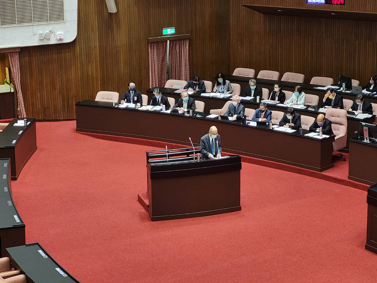 故宮院長吳密察上午赴立法院備詢。 圖：陳佩君／攝