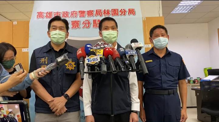 高市警察局長林炎田(中)說明槍擊案。 圖：高雄市政府提供