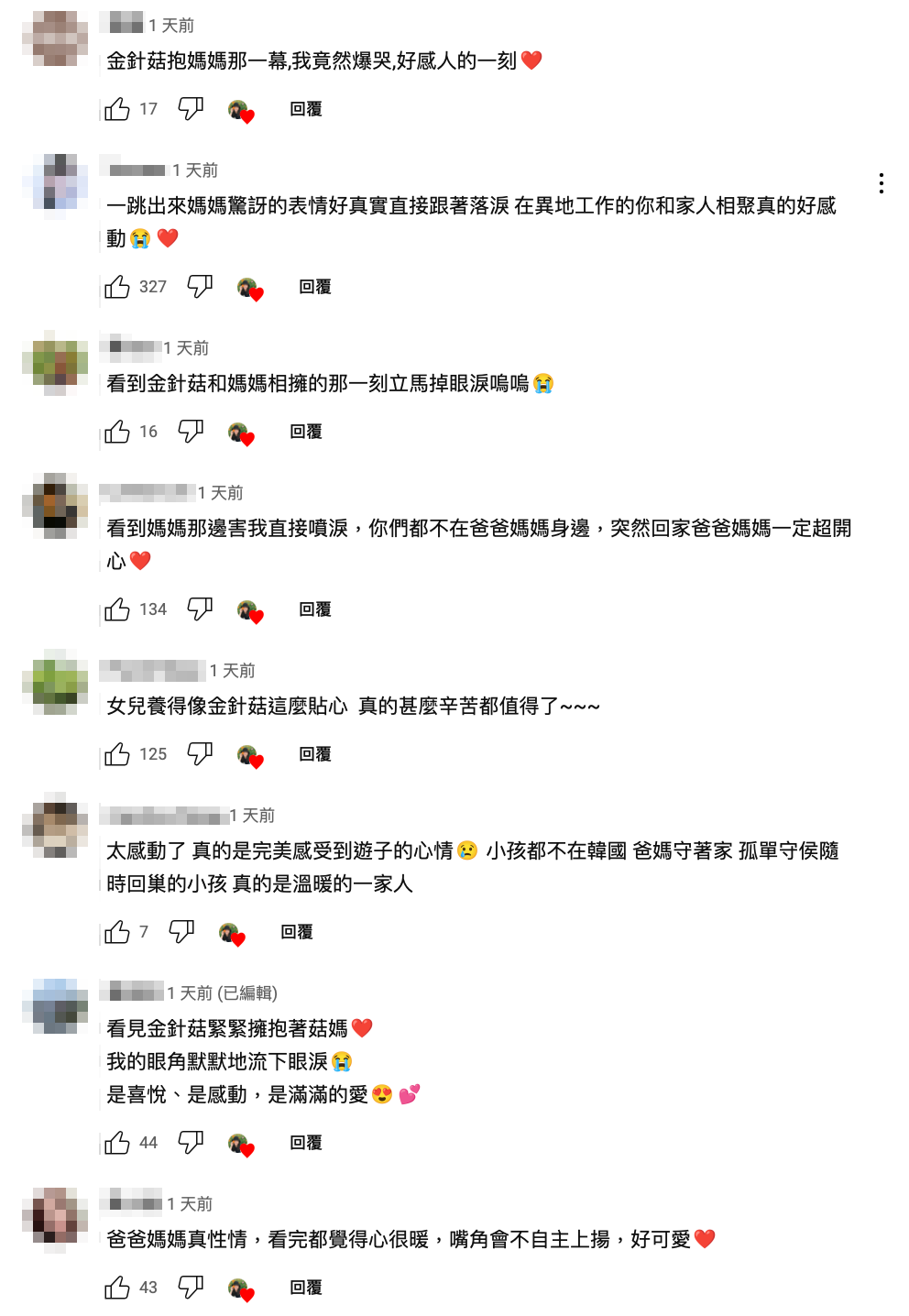 不少同樣在異鄉的遊子也紛紛留言表示感同身受。 圖：翻攝自韓勾ㄟ金針菇YT頻道