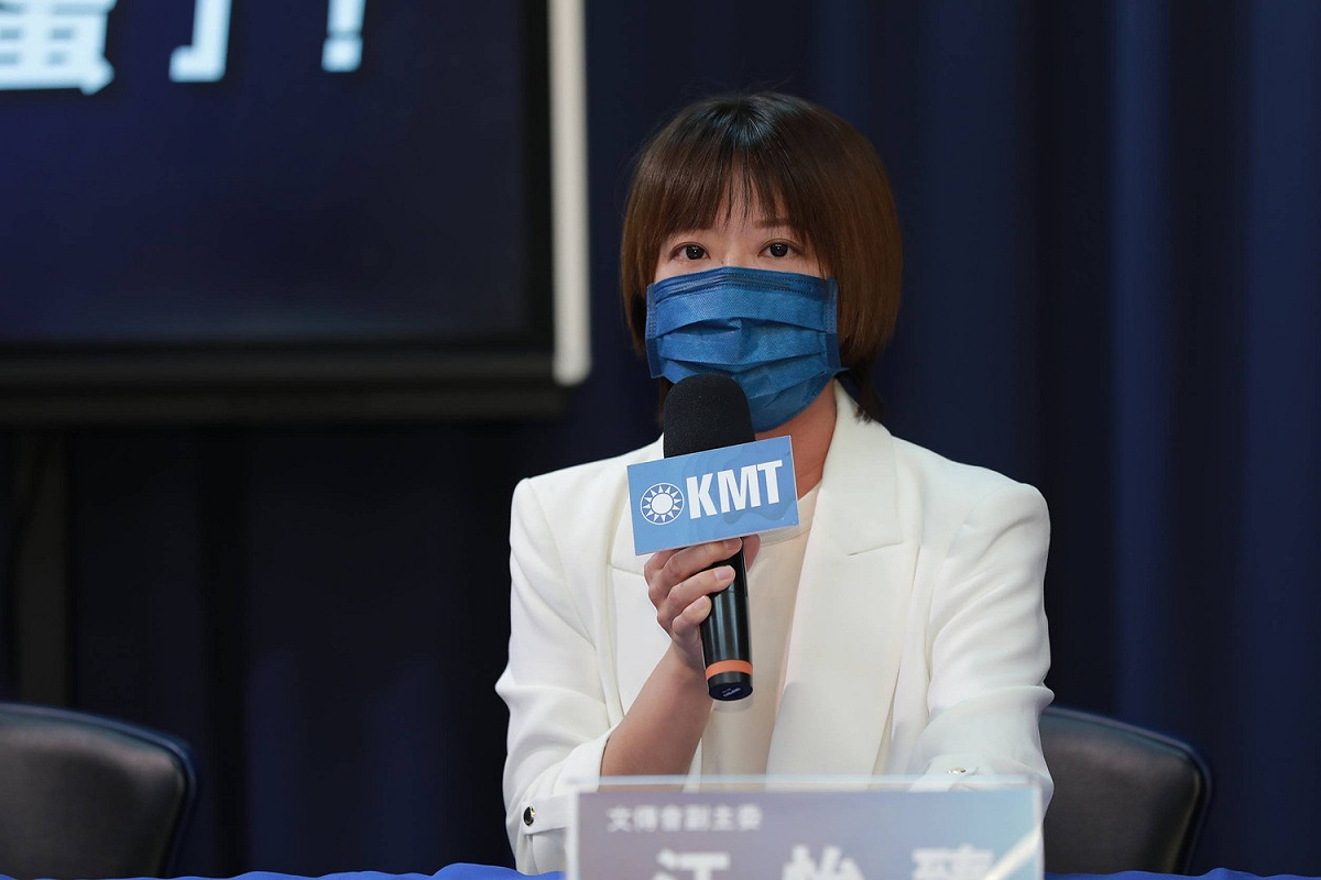 江怡臻指出，去年蘇貞昌還說官邸輔選天經地義，怎麼民進黨自己忘了？ 圖：江怡臻辦公室提供