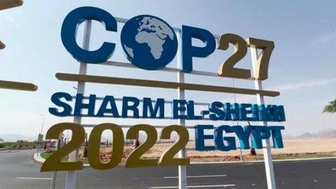 2022年聯合國氣候變化會議（簡稱COP27）由埃及主辦，於2022年11月6日至11月18日舉行。 圖：翻攝@choquei推特