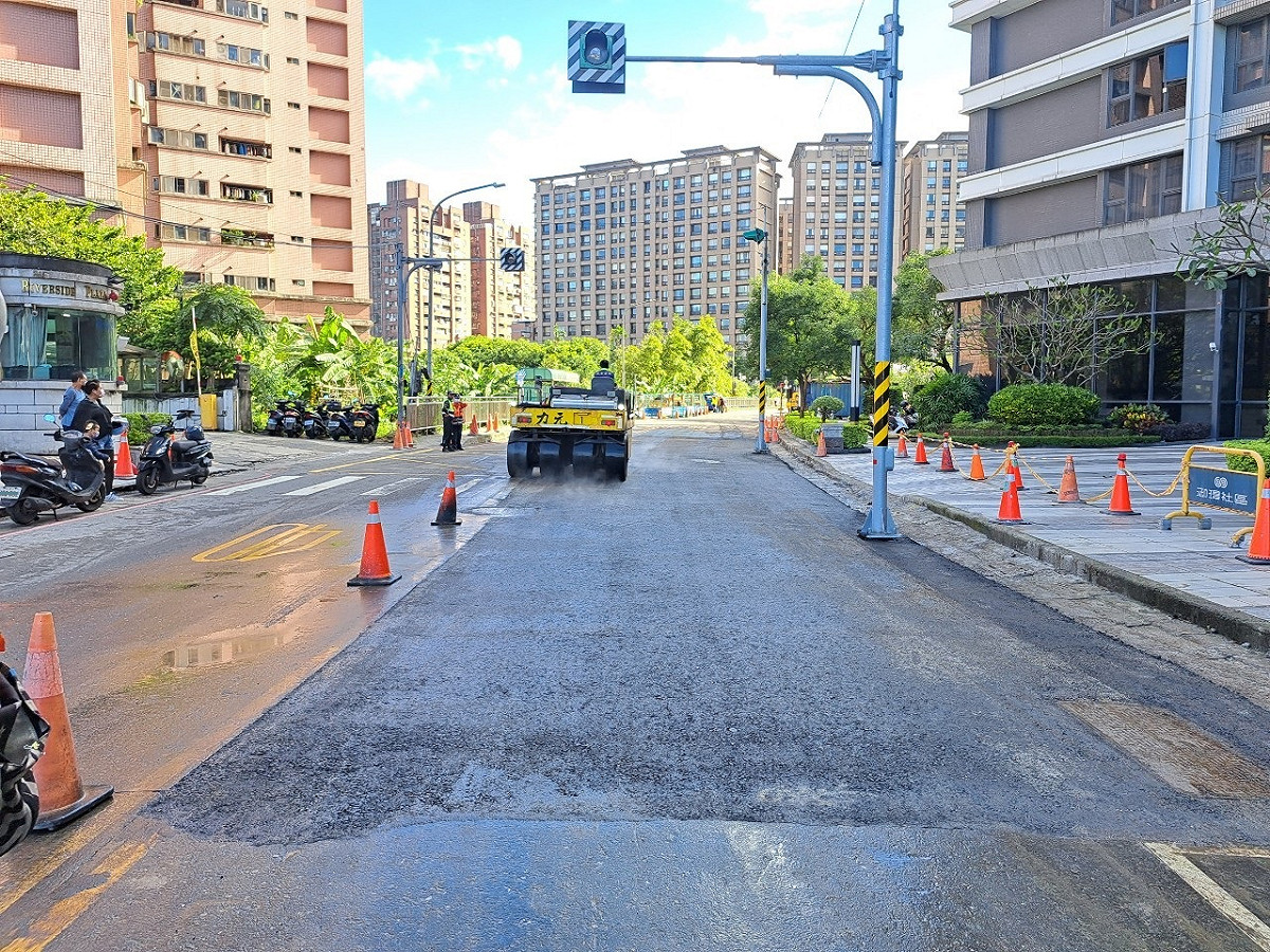 汐止工建路搶修完成。 圖：新北市交通局提供