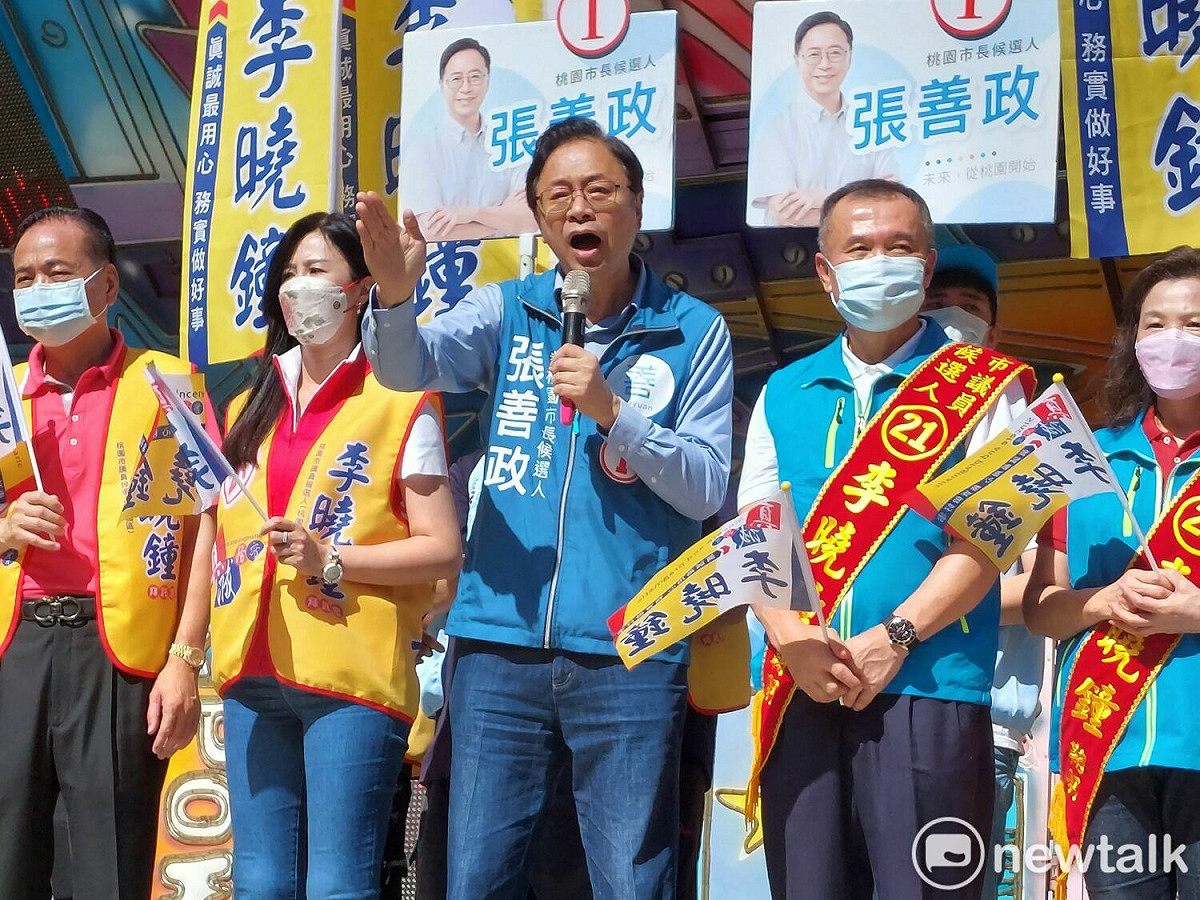國民黨桃園市長候選人張善政在民調穩定領先鄭運鵬。 圖：林昀真／攝（資料照）