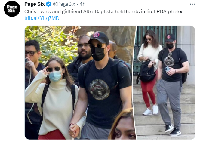 小倆口被目擊在街頭牽手約會。 圖：翻攝自推特/@PageSix