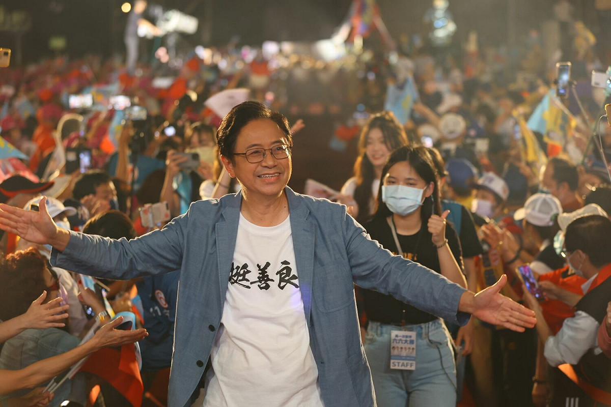 國民黨桃園市長候選人張善政出場。 圖：侯友宜競選辦公室/提供