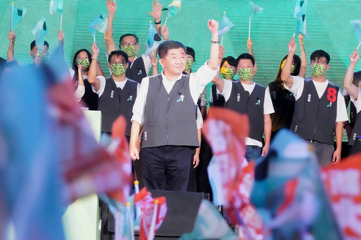 陳時中出席凱道晚會。 圖：張良一／攝