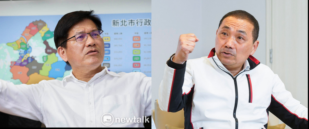 新北市長選舉公辦電視辯論式政見發表會今（14）日登場，侯友宜（右）、林佳龍（左）首度交鋒。 圖：張良一／攝