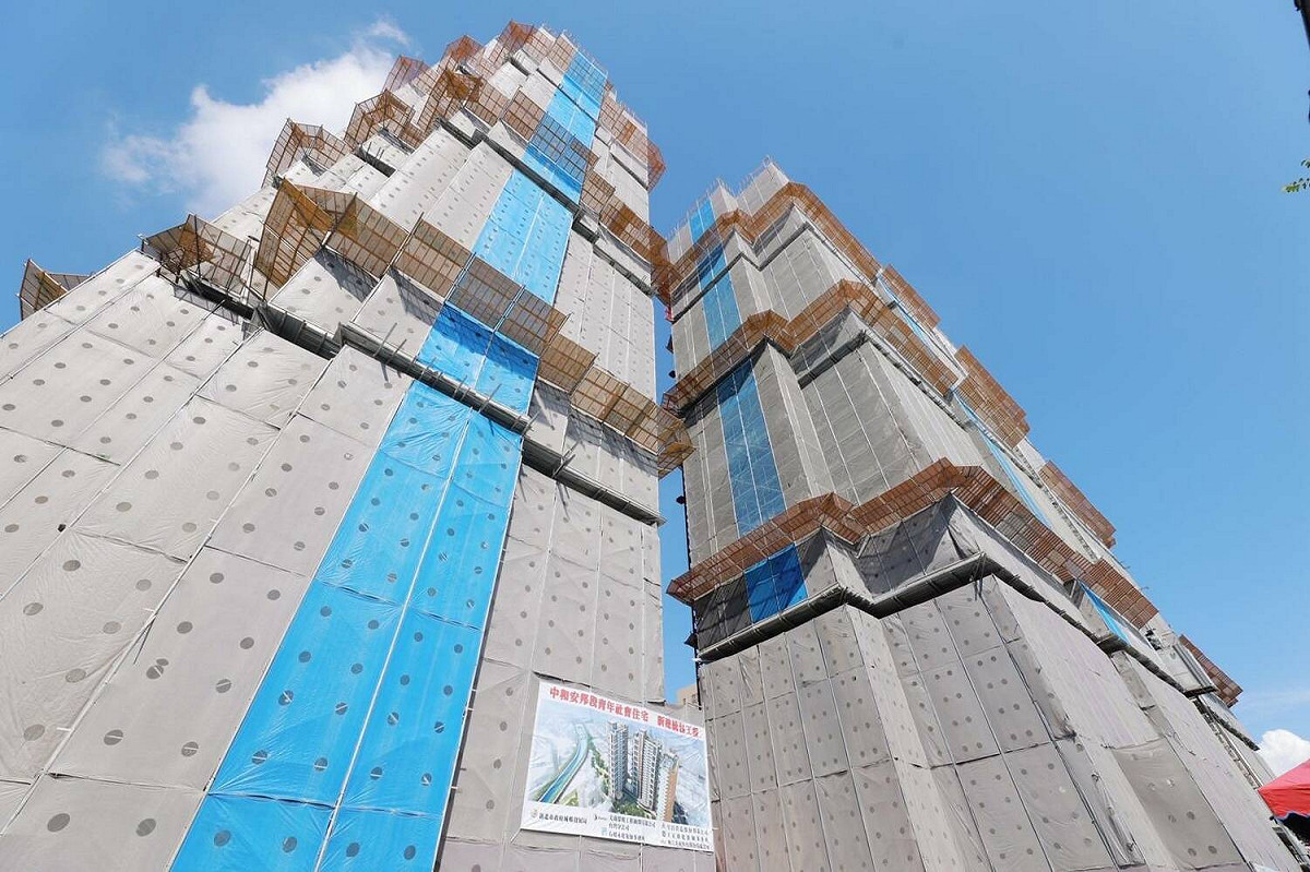 明年完工的中和安邦社會住宅。 圖：新北市城鄉局提供