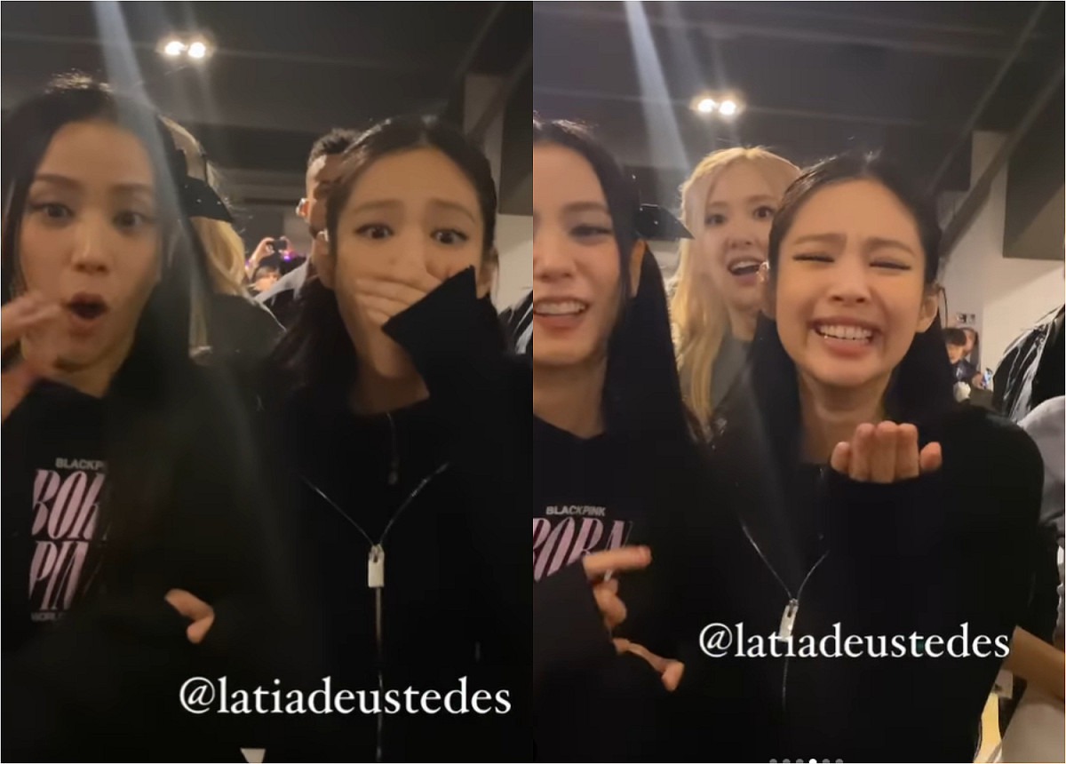 Jennie被粉絲的刺青嚇到睜大眼睛。 圖：翻攝自IG/latiadeustedes