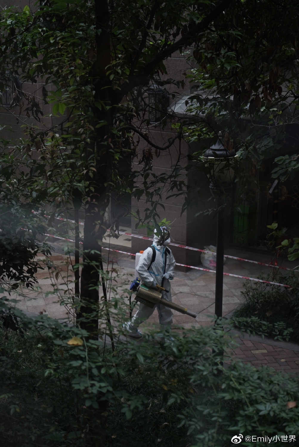 中國四川重慶市爆發嚴重新冠疫情，半個月內累計報告新增感染病例數超過8000例，地方政府緊急動員清消。 圖：翻攝Emily小世界微博