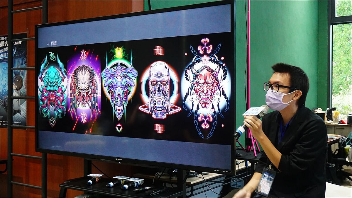 魔鬼蟲遊戲的怪客（林冠廷）到現場與團隊分享經驗。 圖：創夢市集/提供