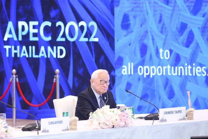2022年APEC領袖峰會由台積電創辦人張忠謀擔任我國領袖代表。 圖：APEC台灣代表團提供（資料照）