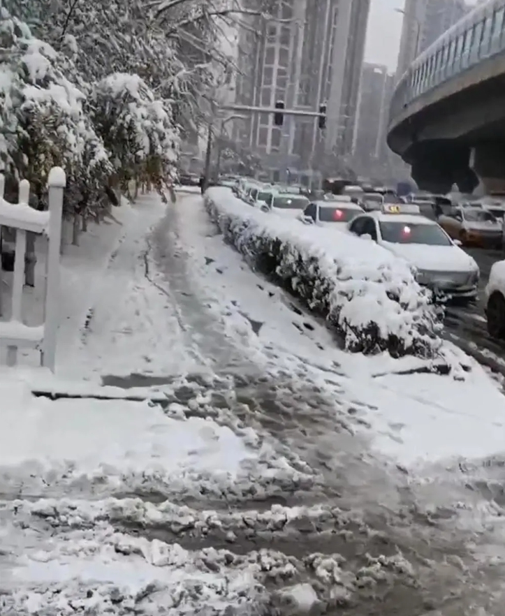 吉林電動出租車在大雪天中，排隊好幾小時等著換電池。 圖 : 翻攝自極目新聞