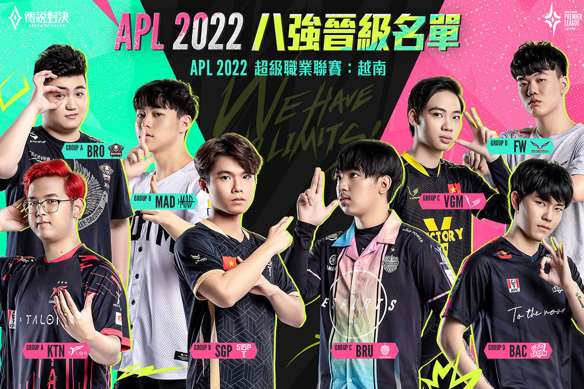 APL 2022：越南 八強晉級名單出爐 圖：Garena/提供