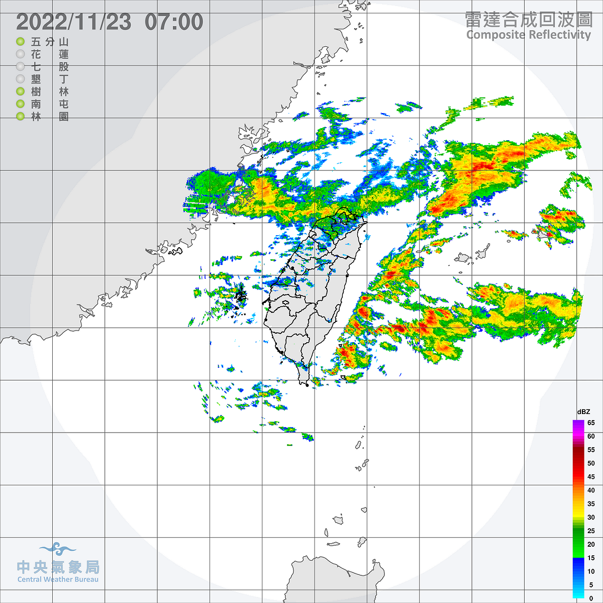 今天中部以北與東半部地區有短暫陣雨，並有局部較大雨勢發生的機率，其他地區也偶有局部短暫雨。 圖：中央氣象局/提供
