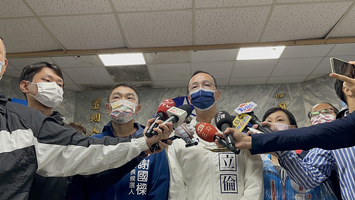 國民黨主席朱立倫赴基隆拉抬謝國樑選情。 圖：國民黨文傳會/提供