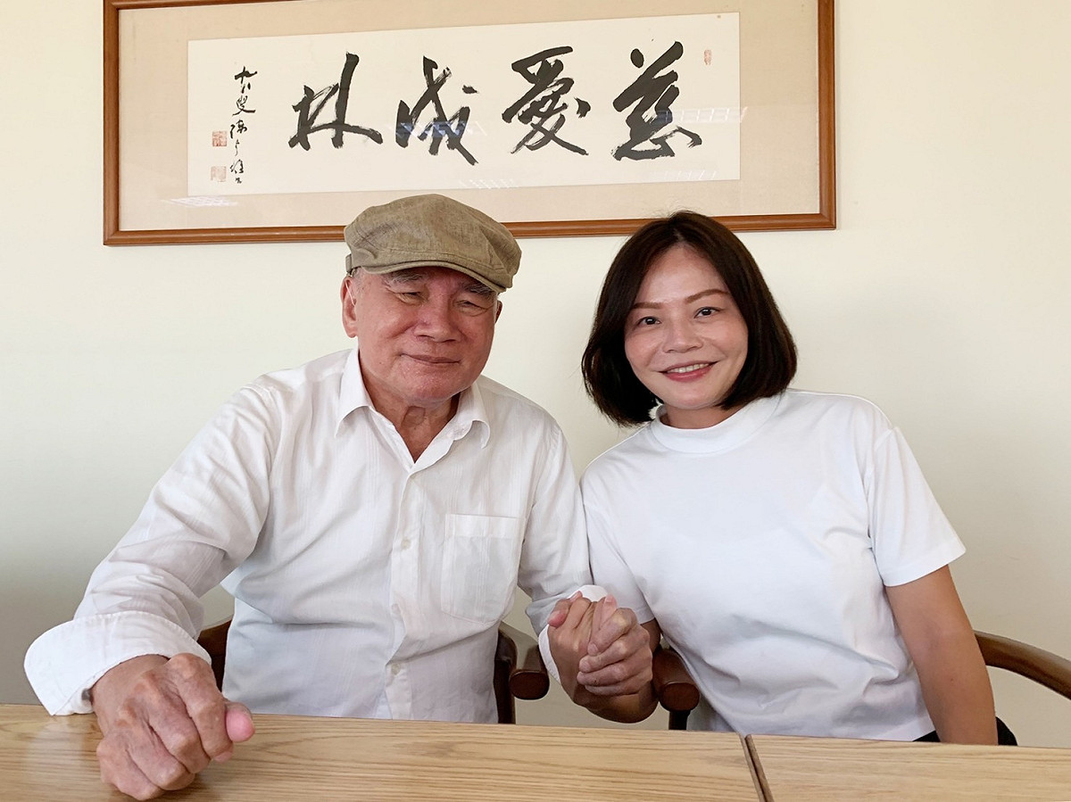 林義雄(左)呼籲湯金全的女兒湯詠瑜。 圖：湯詠瑜競總/提供