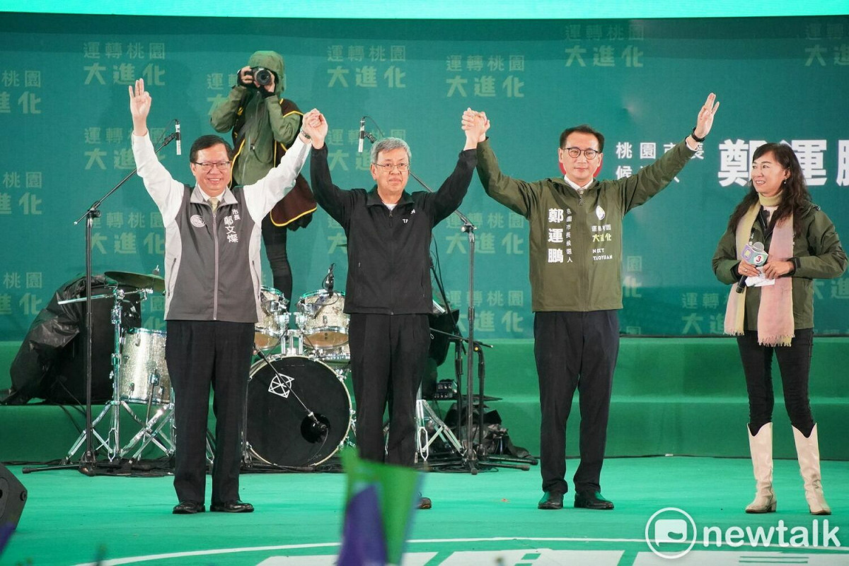 前副總統陳建仁出席鄭運鵬北區選前之夜幫忙助講。 圖：林昀真／攝