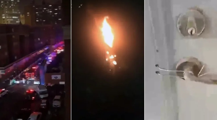 居民指稱，該社區為了防疫了封門、封路，影響逃生而救火。 圖：翻攝自推特