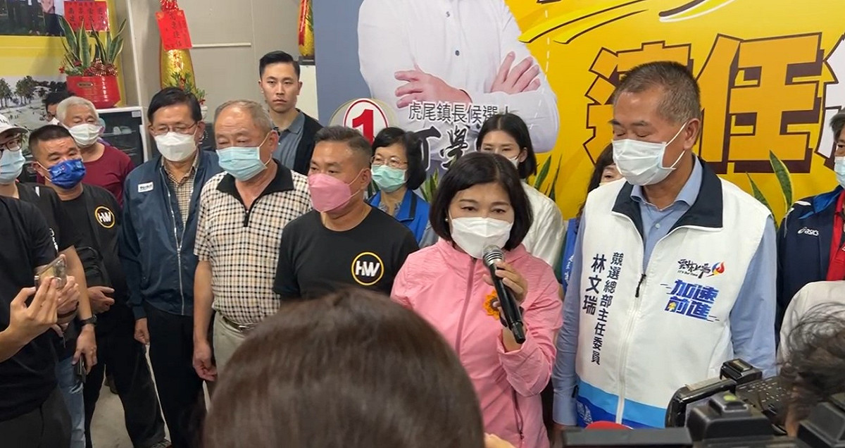 國民黨雲林縣長候選人張麗善自行宣布當選。 圖:翻攝自張麗善臉書直播