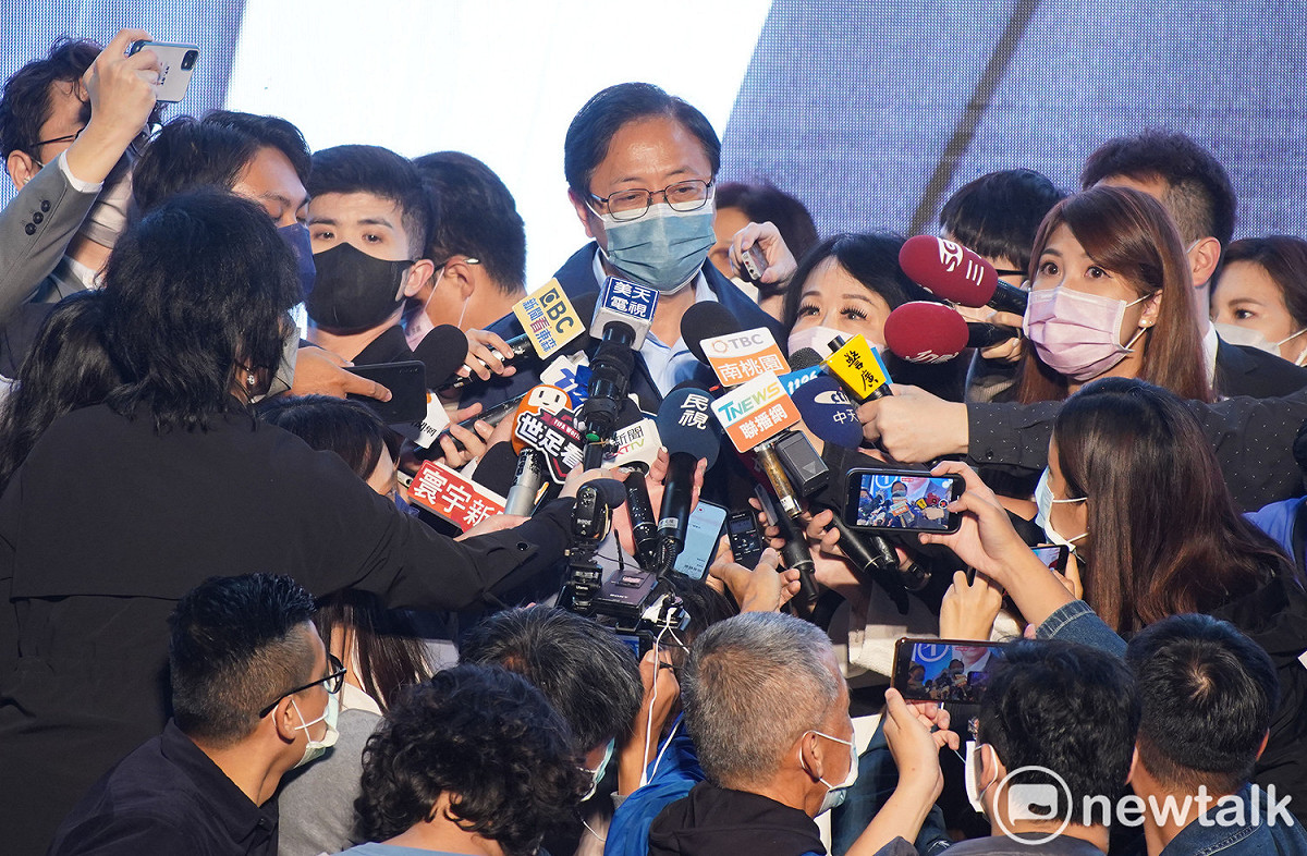 張善政表示，感謝很多隱性選民願意站出來投票。 圖：林昀真/攝