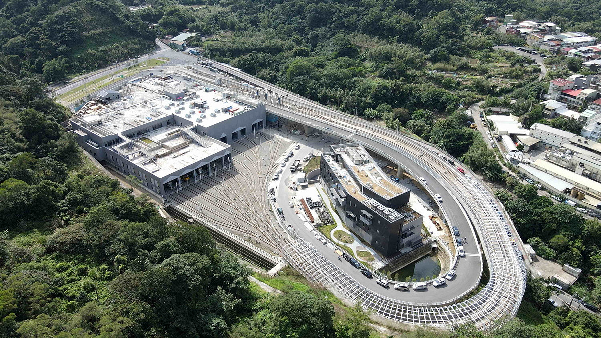 安坑輕軌機廠空拍圖。 圖：新北市捷運局提供