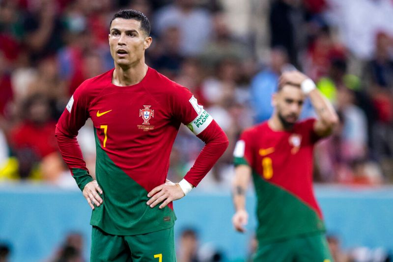 「C羅」Cristiano Ronaldo在葡萄牙對烏拉圭的比賽中，並未進球。 圖／美聯社／達志影像