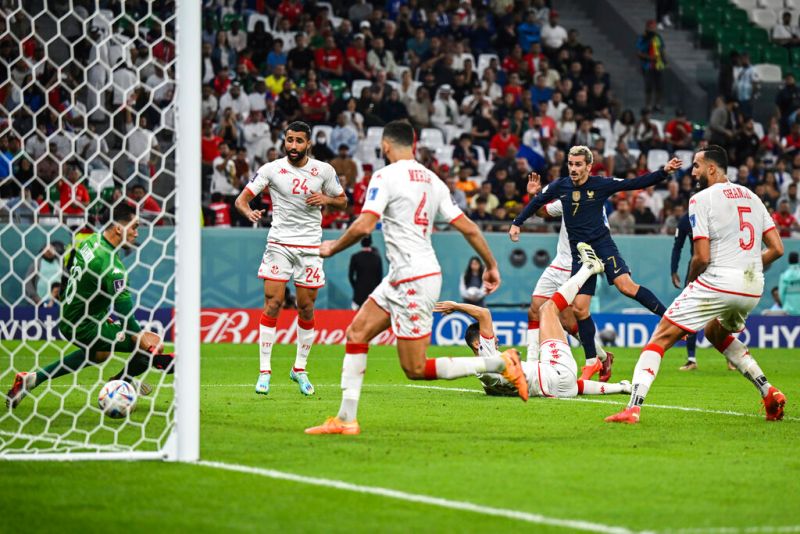 Antoine Griezmann打進追平球，但被吹越位。 圖／美聯社／達志影像