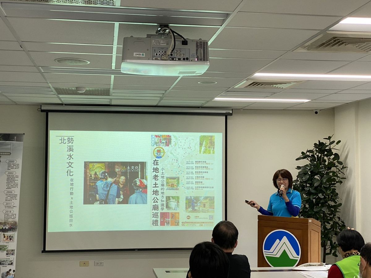 江紫茵於行政院環保署分享北勢溪的水文化。 圖：新北市環保局提供