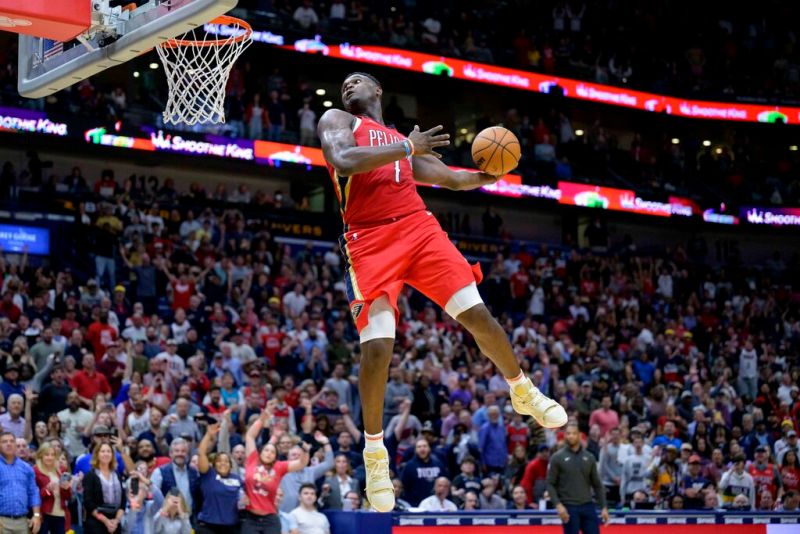 Zion Williamson在垃圾時間灌籃，引起對手不滿。 圖：達志影像／美聯社