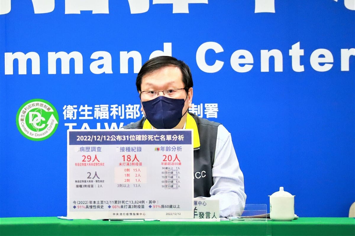 中央流行疫情指揮中心發言人莊人祥。 圖：中央流行疫情指揮中心／提供