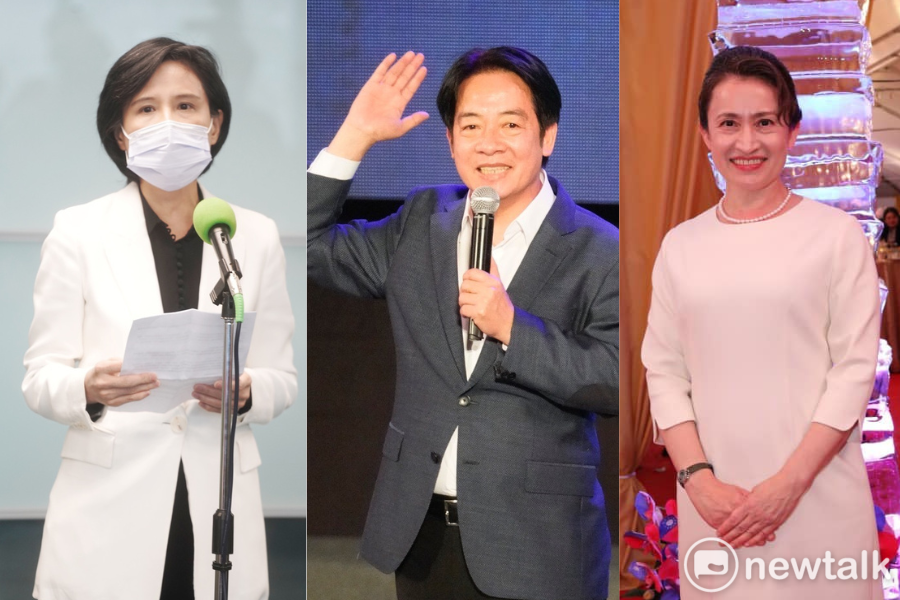 副總統賴清德（中）「定於一尊」後，前文化部長鄭麗君（左）與我國駐美代表蕭美琴（右）兩人成為他的副手熱門人選。 圖：張良一／攝、取自蕭美琴臉書 （新頭殼合成）