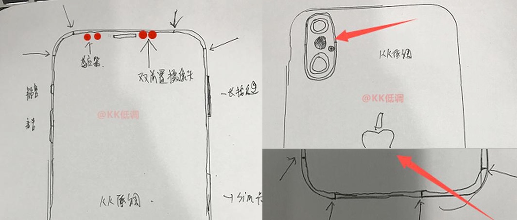 IPhone 8設計圖稿。 圖：翻攝自Weibo
