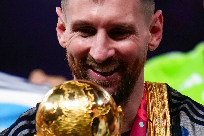 梅西(Lionel Messi)奪得世界盃冠軍。 圖／美聯社／達志影像