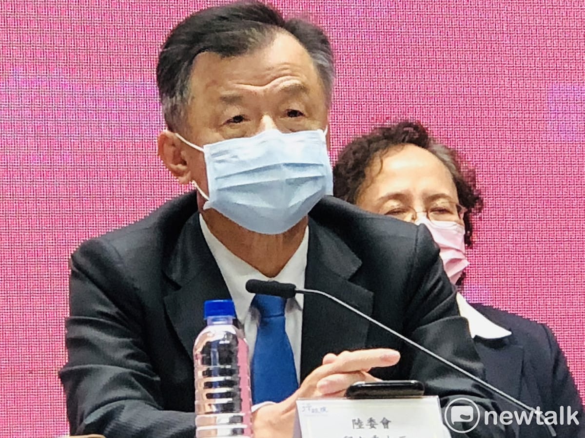 陸委會主委邱太三今（22）天列席行政院會後記者會。 圖：謝莉慧/攝