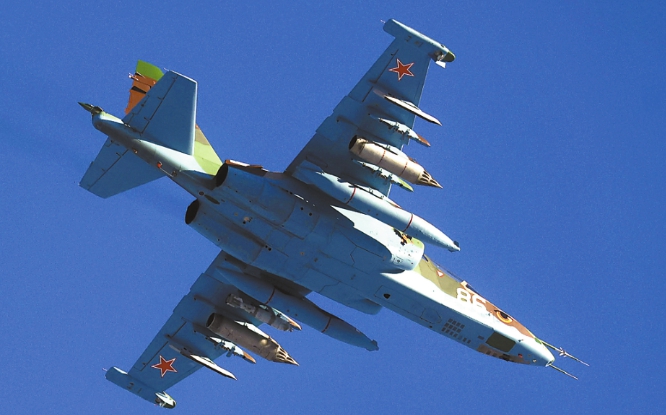 俄軍蘇-25 ( Su-25 ) 戰機。 圖 : 翻攝自視覺中國