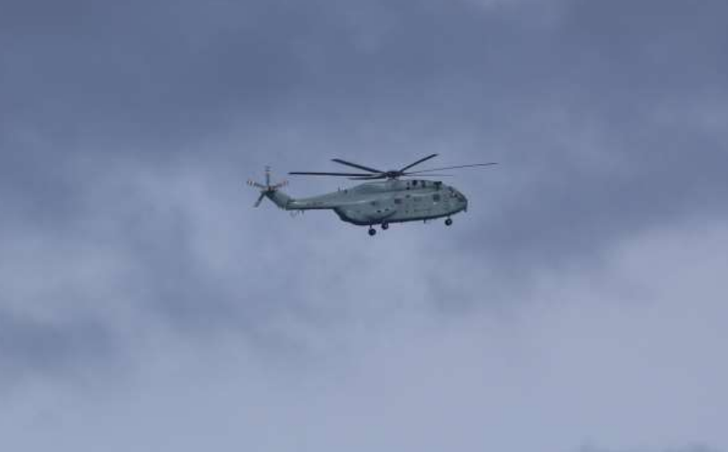 中國解放軍遼寧號的艦載直升機「直 -18 」。 圖:翻攝自日本防衛省
