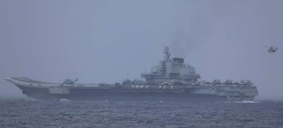 中共解放軍遼寧艦航母。 圖:翻攝自日本防衛省