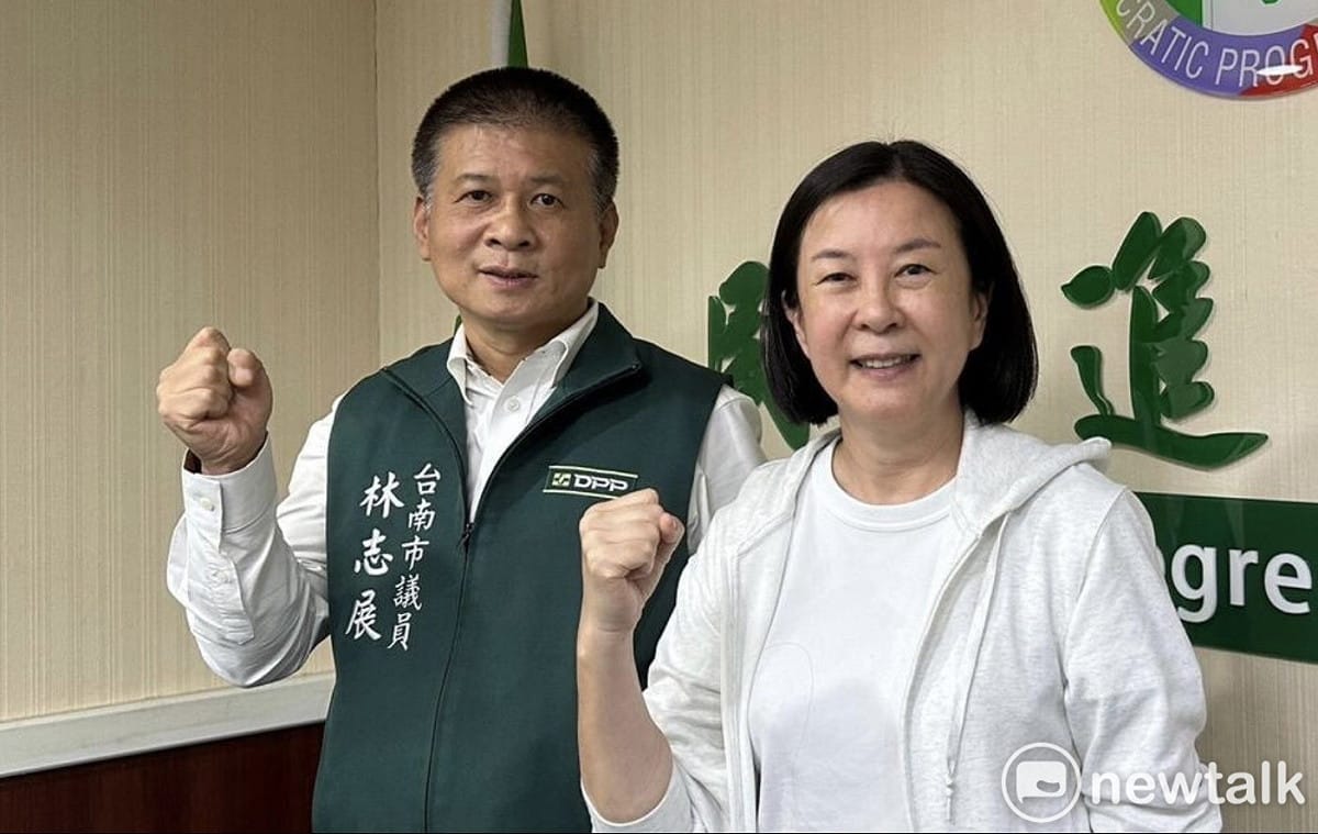 台南市議會議長邱莉莉與副議長林志展。 圖：黃博郎／攝（資料照片）